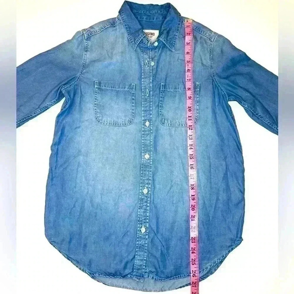 Mossimo Womens Soft Chambray Boyfriend Button Down Shirt Size XS - Picture 4 of 7